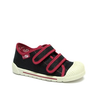 Hazel dark blue and red glitter shoes for a girl