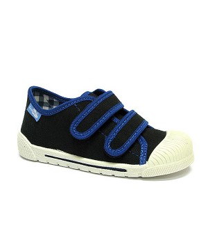 Paul dark blue and black shoes for a preschool boy