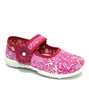Supportive amaranth shoes for a preschool girl 