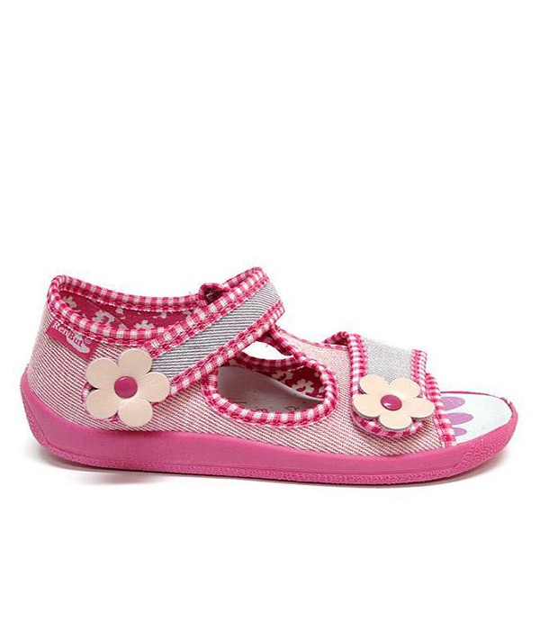 Pink sandals with flowers